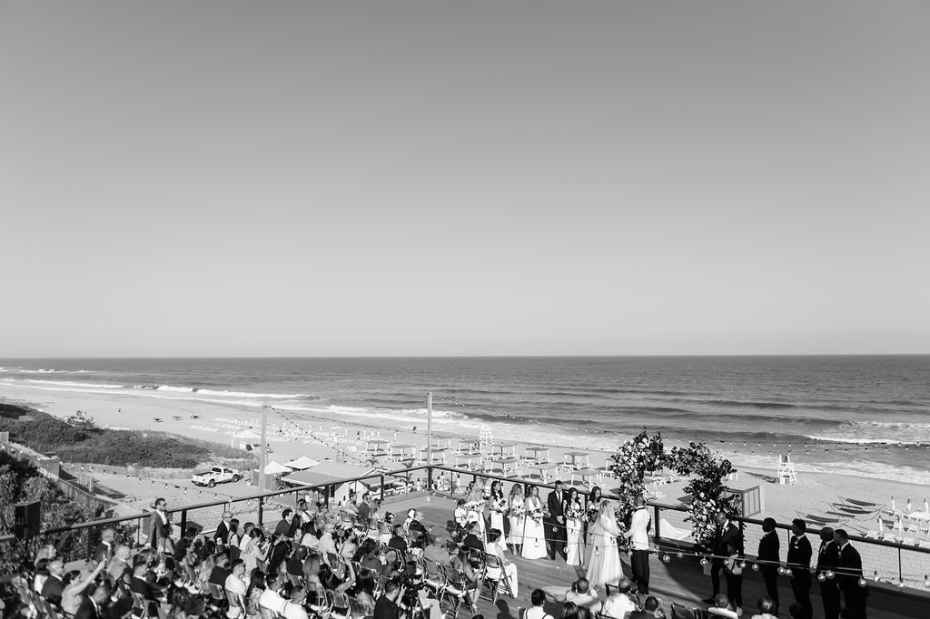 The Hamptons wedding at Gurney's - black and white photo