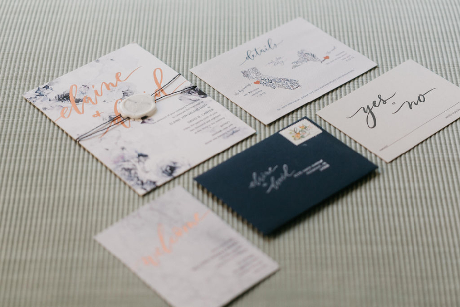 Stunning Hamptons wedding invitations
